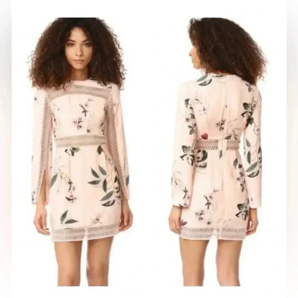 Keepsake the Label Pink Blush Botanic Floral Indulge Long Sleeve Dress Sz S 006 - Picture 6 of 6